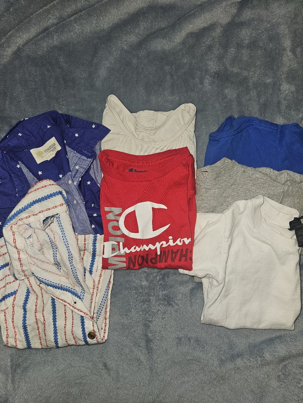Champion Kids Red Logo Tee with Assorted Solid and Patterned Tops